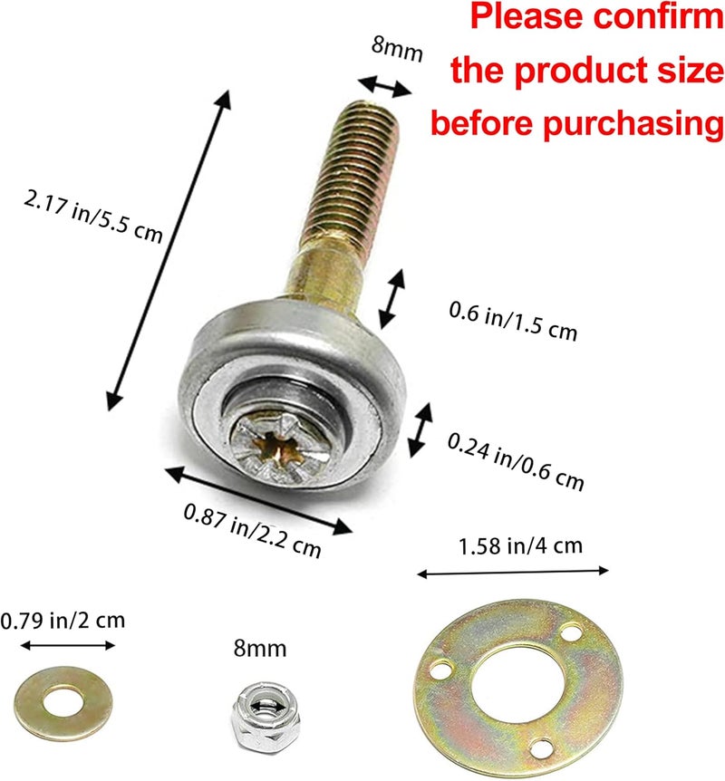 AuRiver 8 PCS Furniture Rocking Chair Bearing Connecting Piece Rocking Chair Bearing Screws Bolts Kits Furniture Connecting Accessories (M8 x 55 mm) - Image 2